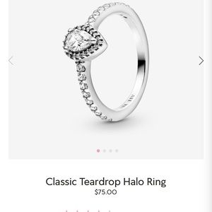 Pandora Teardrop Halo Ring